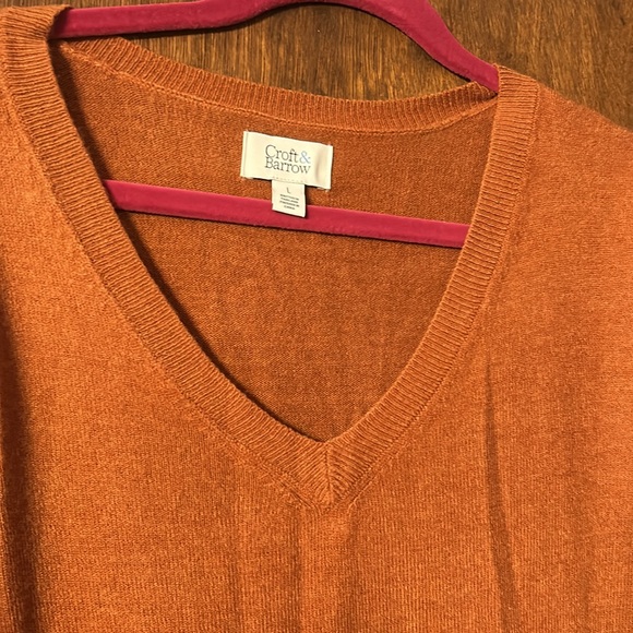 Croft & Borrow womens sweater V neck  L - Picture 3 of 6